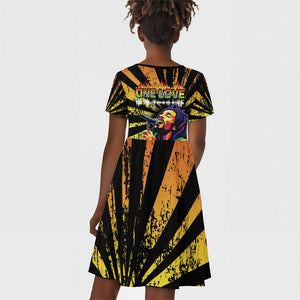 Afro-American Reggae Legend Bob Kid Short Sleeve Dress One Love - Grunge Style