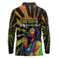 Afro-American Reggae Legend Bob Long Sleeve Polo Shirt One Love - Grunge Style