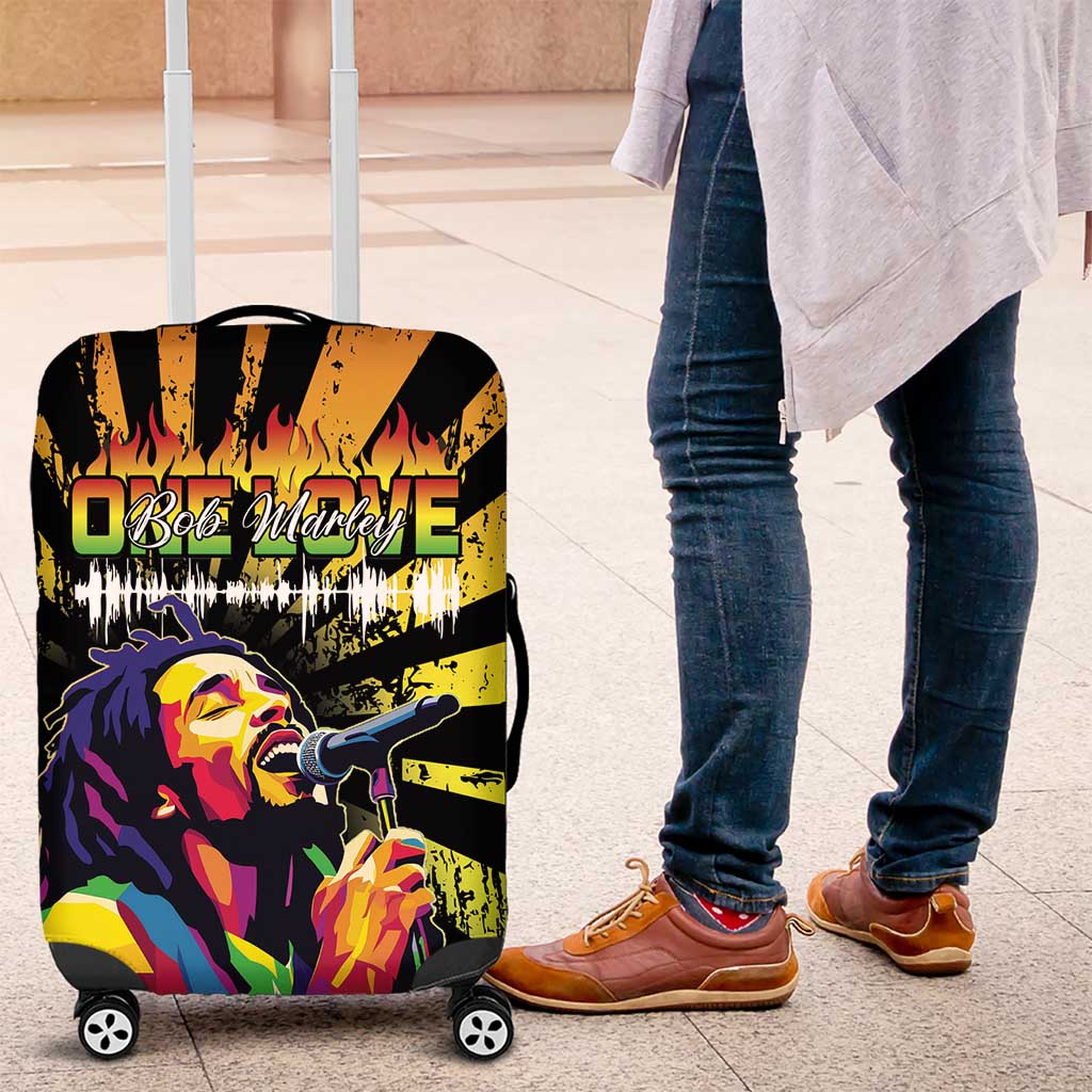 Afro-American Reggae Legend Bob Luggage Cover One Love - Grunge Style