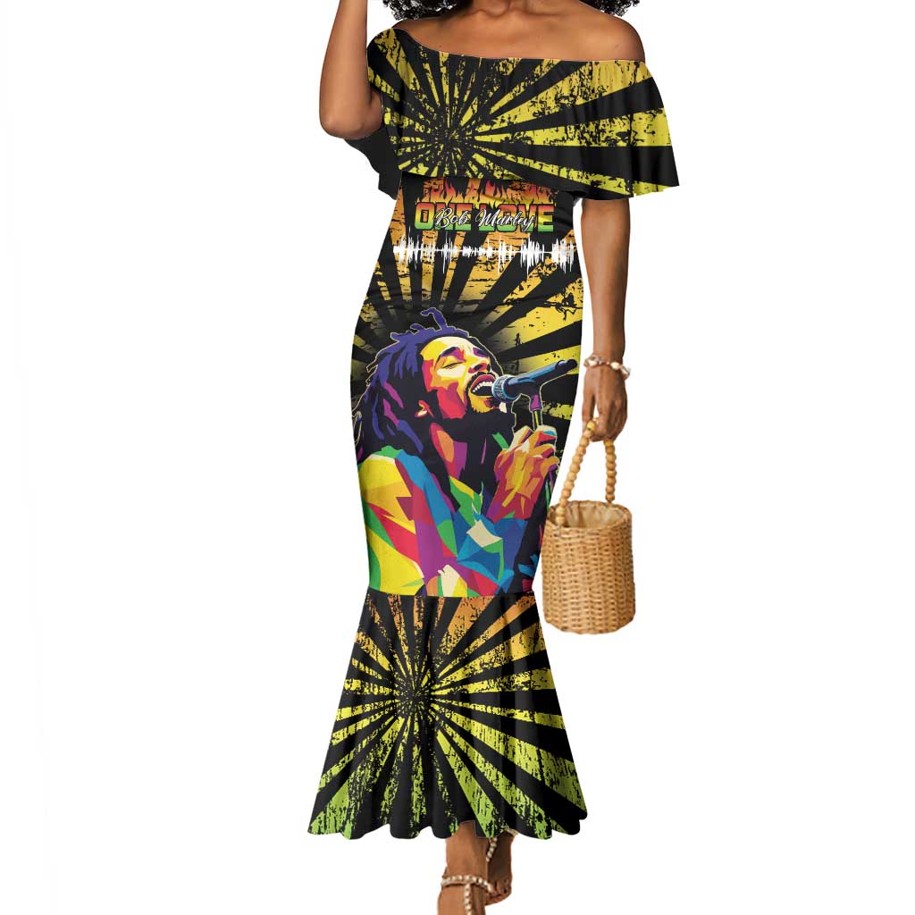 Afro-American Reggae Legend Bob Mermaid Dress One Love - Grunge Style