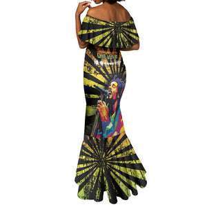 Afro-American Reggae Legend Bob Mermaid Dress One Love - Grunge Style