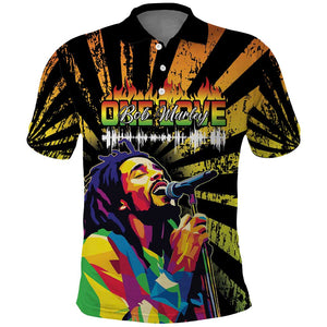 Afro-American Reggae Legend Bob Polo Shirt One Love - Grunge Style