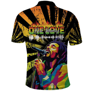 Afro-American Reggae Legend Bob Polo Shirt One Love - Grunge Style