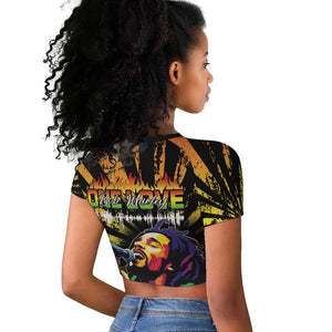 Afro-American Reggae Legend Bob Raglan Cropped T shirt One Love - Grunge Style