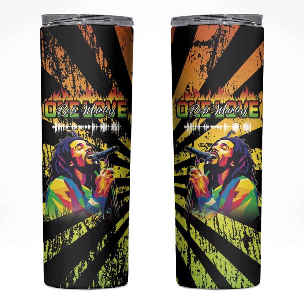 Afro-American Reggae Legend Bob Skinny Tumbler One Love - Grunge Style