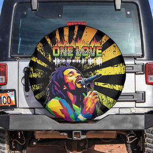 Afro-American Reggae Legend Bob Spare Tire Cover One Love - Grunge Style