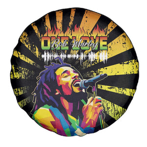 Afro-American Reggae Legend Bob Spare Tire Cover One Love - Grunge Style