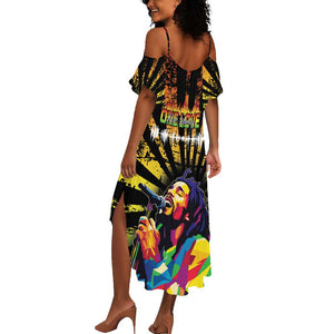 Afro-American Reggae Legend Bob Summer Maxi Dress One Love - Grunge Style