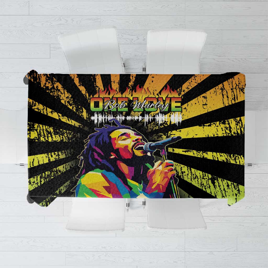 Afro-American Reggae Legend Bob Tablecloth One Love - Grunge Style