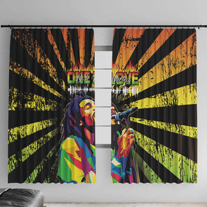 Afro-American Reggae Legend Bob Window Curtain One Love - Grunge Style