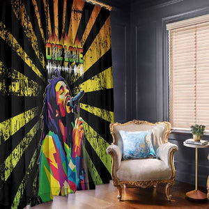 Afro-American Reggae Legend Bob Window Curtain One Love - Grunge Style