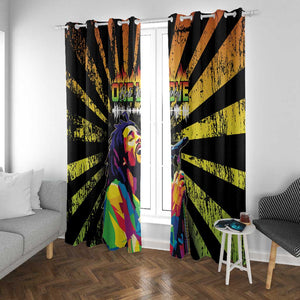 Afro-American Reggae Legend Bob Window Curtain One Love - Grunge Style