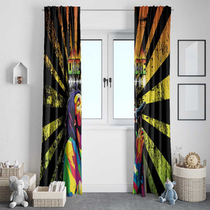 Afro-American Reggae Legend Bob Window Curtain One Love - Grunge Style