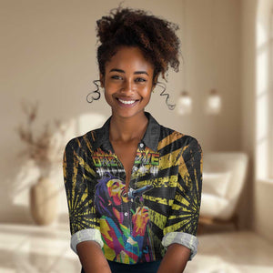 Afro-American Reggae Legend Bob Women Casual Shirt One Love - Grunge Style