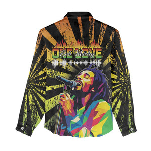 Afro-American Reggae Legend Bob Women Casual Shirt One Love - Grunge Style