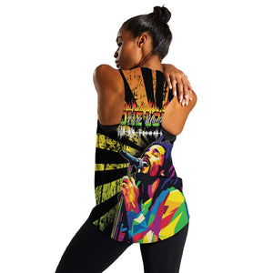 Afro-American Reggae Legend Bob Women Racerback Tank One Love - Grunge Style