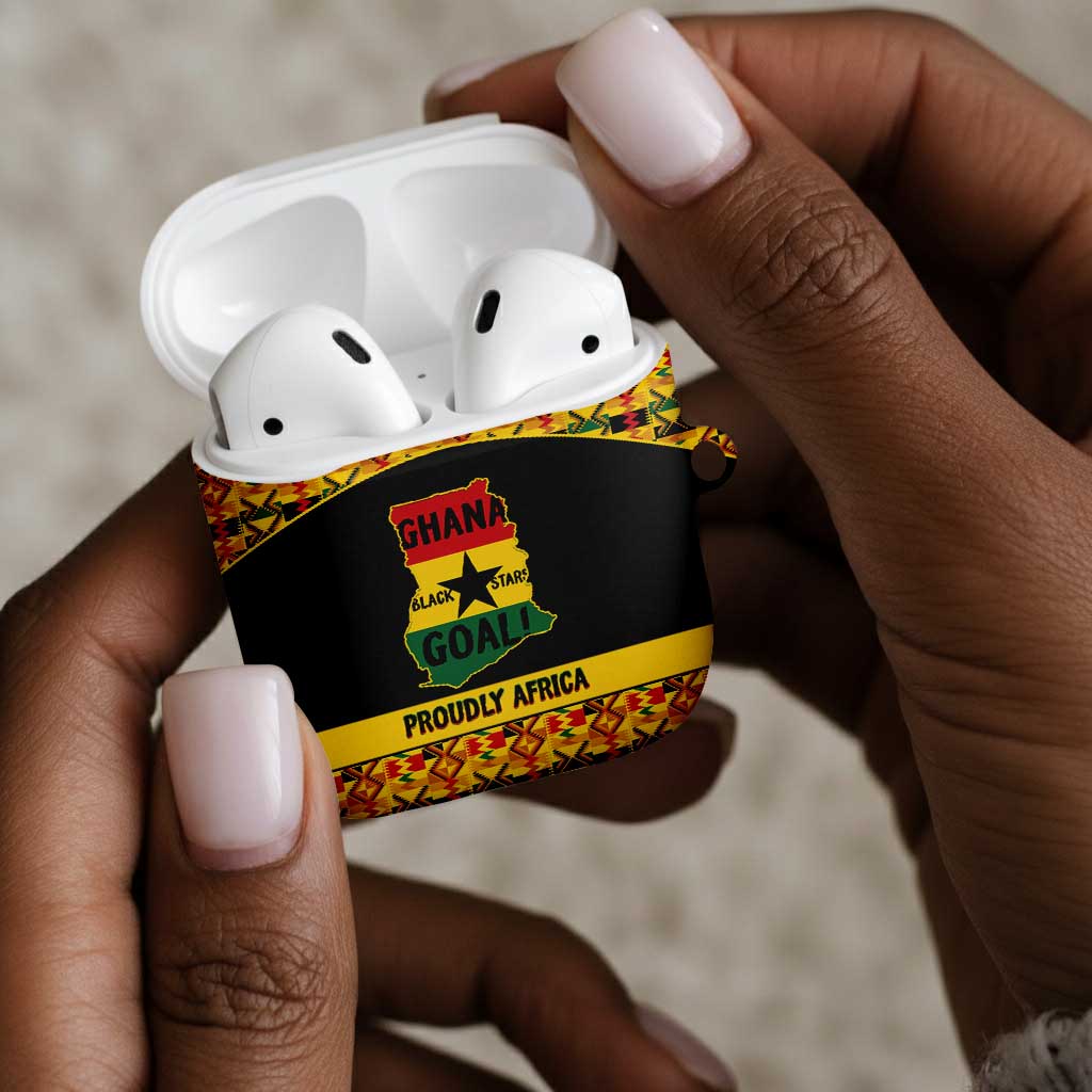 Afro Ghana Football AirPods Case Black Stars Never Fall - Kente Pattern - African Pride