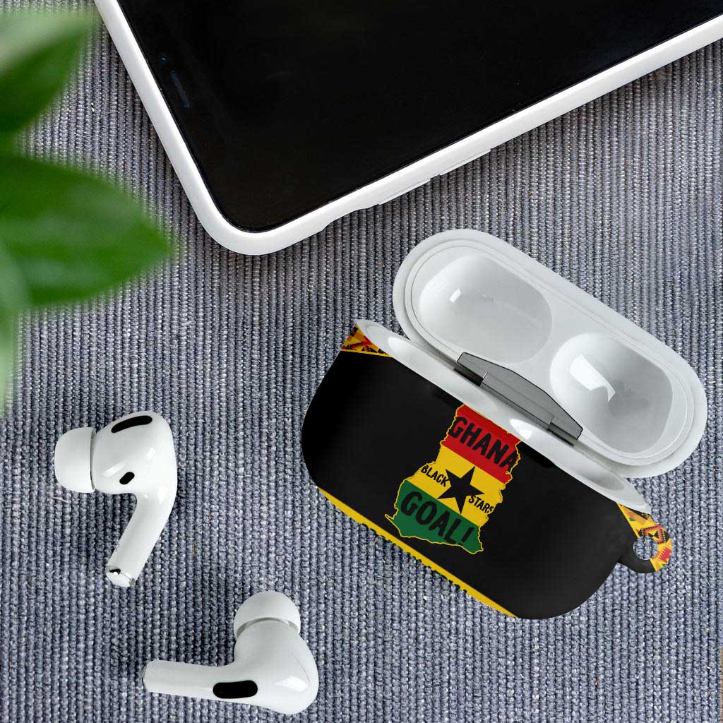 Afro Ghana Football AirPods Case Black Stars Never Fall - Kente Pattern - African Pride