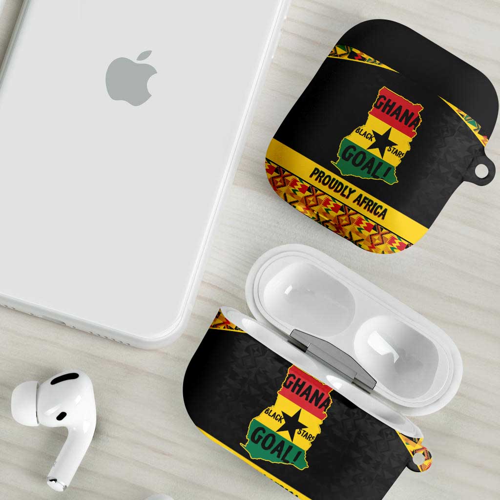 Afro Ghana Football AirPods Case Black Stars Never Fall - Kente Pattern - African Pride