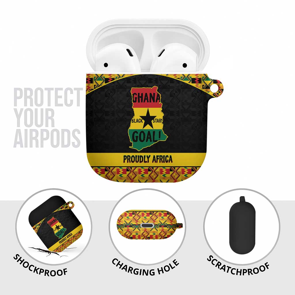 Afro Ghana Football AirPods Case Black Stars Never Fall - Kente Pattern - African Pride