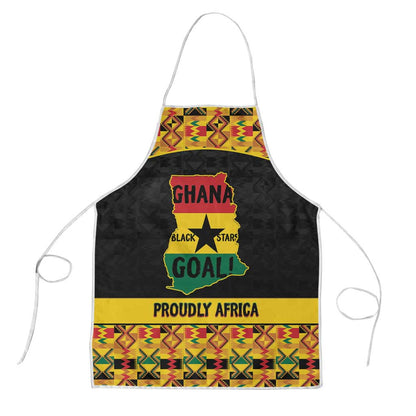 Afro Ghana Football Apron Black Stars Never Fall - Kente Pattern - African Pride
