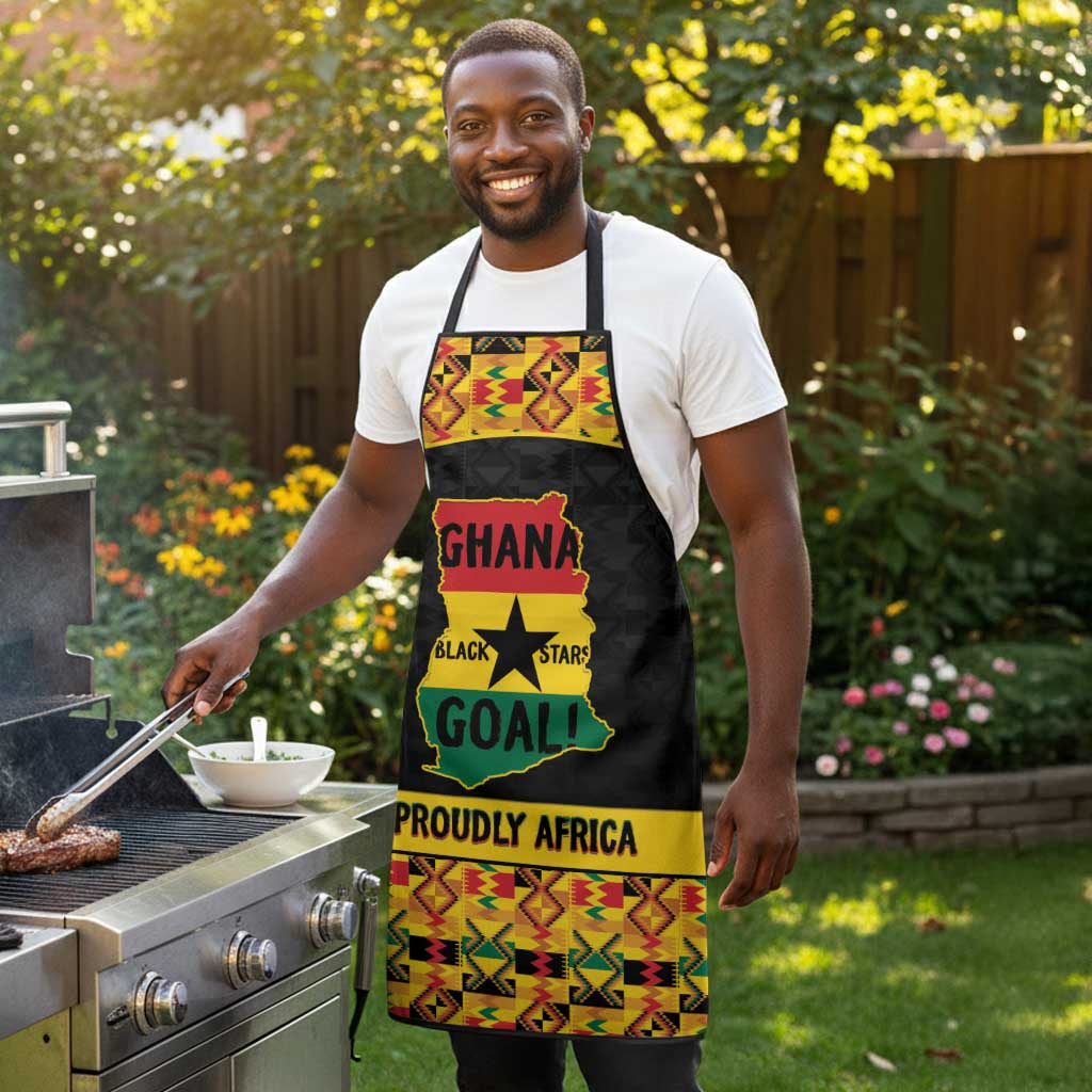 Afro Ghana Football Apron Black Stars Never Fall - Kente Pattern - African Pride