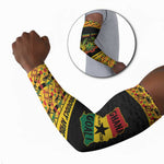 Personalized Afro Ghana Football Arm Sleeves Black Stars Never Fall - Kente Pattern - African Pride