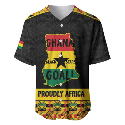 Personalized Afro Ghana Football Baseball Jersey Black Stars Never Fall - Kente Pattern LT15