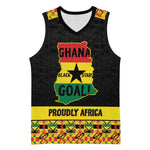 Personalized Afro Ghana Football Basketball Jersey Black Stars Never Fall - Kente Pattern - African Pride