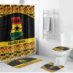 Afro Ghana Football Bathroom Set Black Stars Never Fall - Kente Pattern - African Pride