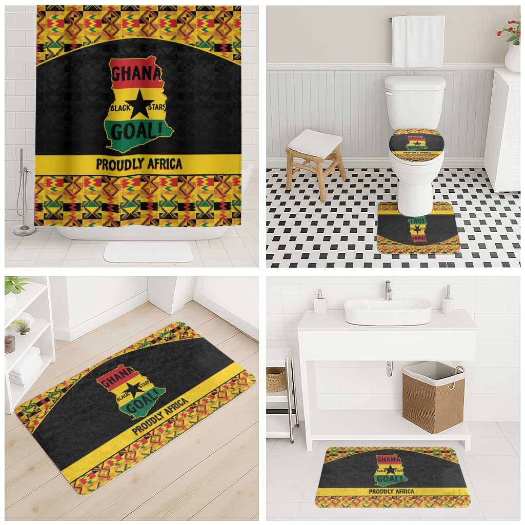 Afro Ghana Football Bathroom Set Black Stars Never Fall - Kente Pattern - African Pride