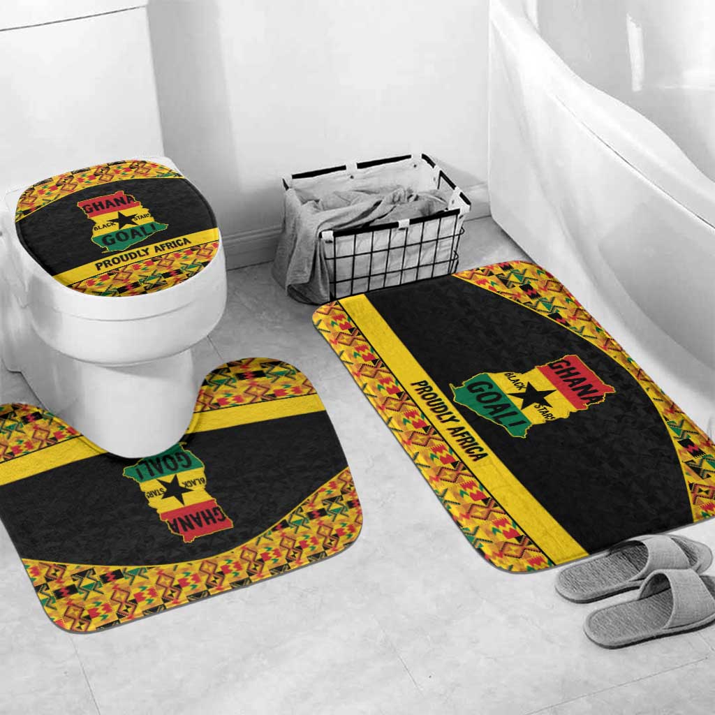 Afro Ghana Football Bathroom Set Black Stars Never Fall - Kente Pattern - African Pride