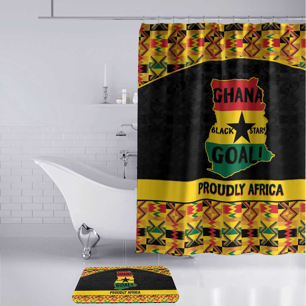 Afro Ghana Football Bathroom Set Black Stars Never Fall - Kente Pattern - African Pride