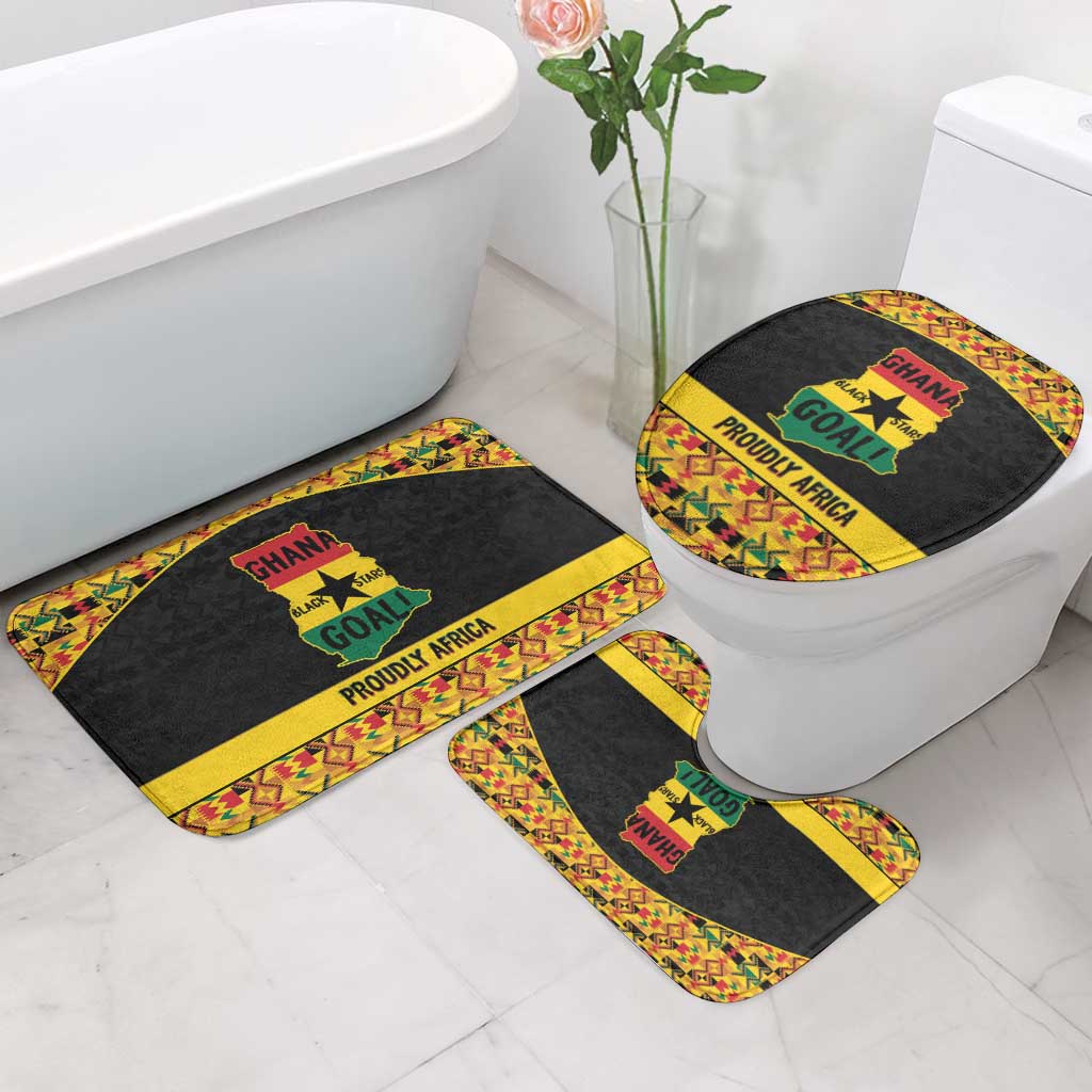 Afro Ghana Football Bathroom Set Black Stars Never Fall - Kente Pattern - African Pride