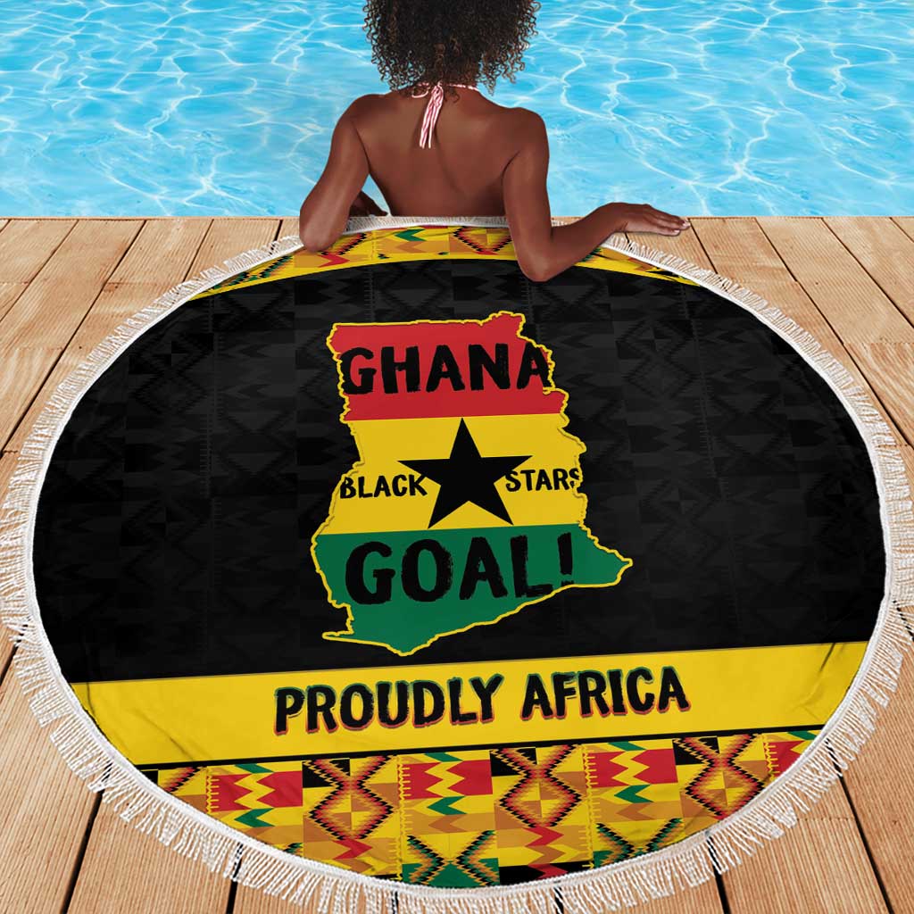 Afro Ghana Football Beach Blanket Black Stars Never Fall - Kente Pattern - African Pride