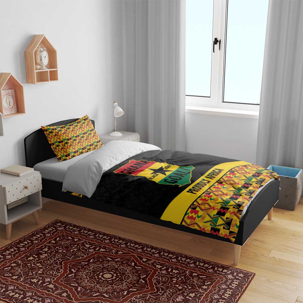 Afro Ghana Football Bedding Set Black Stars Never Fall - Kente Pattern - African Pride