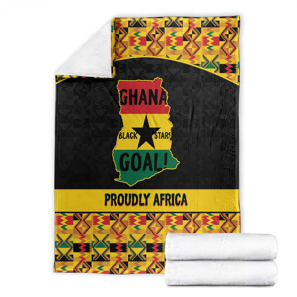Afro Ghana Football Blanket Black Stars Never Fall - Kente Pattern - African Pride