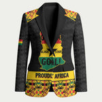 Personalized Afro Ghana Football Blazer Black Stars Never Fall - Kente Pattern - African Pride