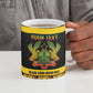 Personalized Afro Ghana Football Ceramic Mug Black Stars Never Fall - Kente Pattern - African Pride