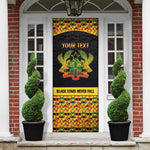 Personalized Afro Ghana Football Door Cover Black Stars Never Fall - Kente Pattern - African Pride
