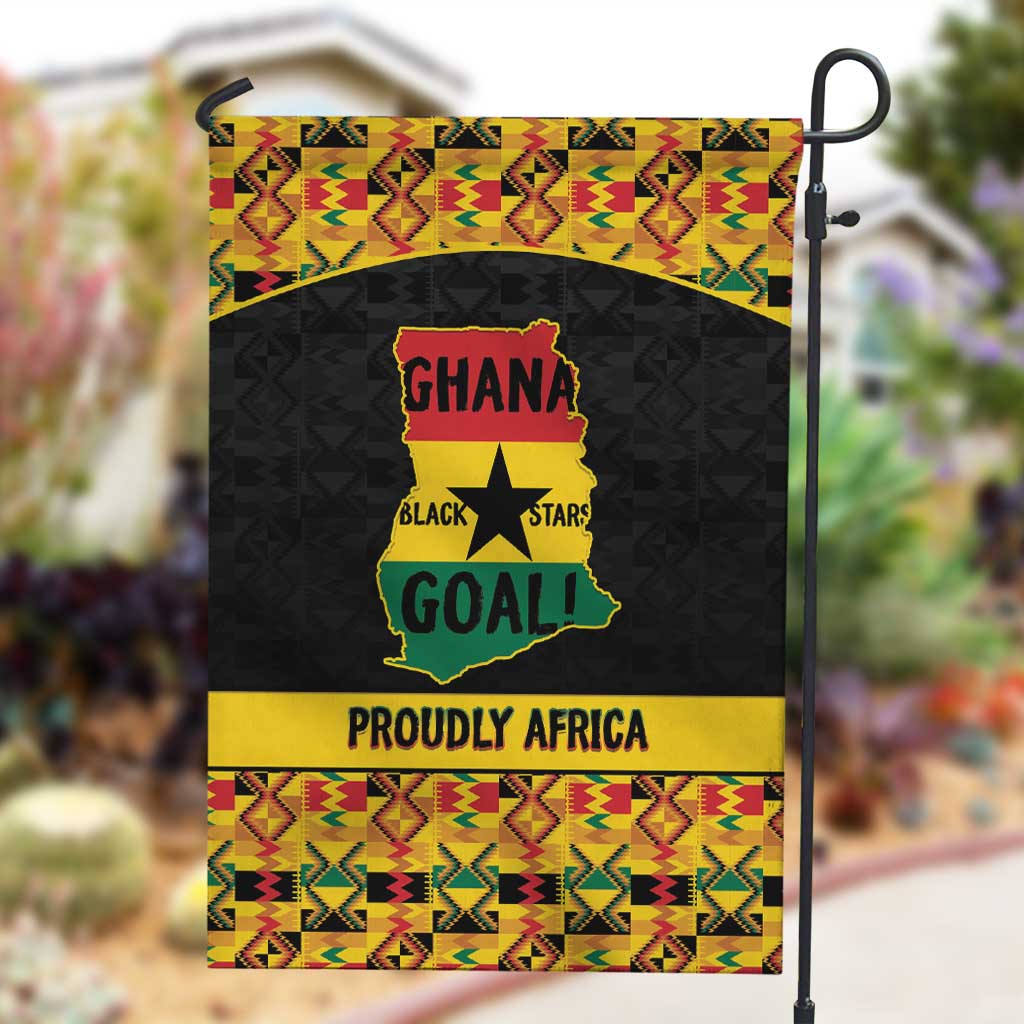 Afro Ghana Football Garden Flag Black Stars Never Fall - Kente Pattern - African Pride