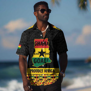 Personalized Afro Ghana Football Hawaiian Shirt Black Stars Never Fall - Kente Pattern LT15