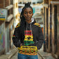 Personalized Afro Ghana Football Hoodie Black Stars Never Fall - Kente Pattern - African Pride