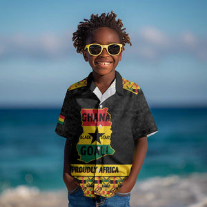 Personalized Afro Ghana Football Kid Hawaiian Shirt Black Stars Never Fall - Kente Pattern LT15
