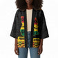 Personalized Afro Ghana Football Kimono Black Stars Never Fall - Kente Pattern - African Pride