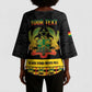 Personalized Afro Ghana Football Kimono Sleeve Blouse Black Stars Never Fall - Kente Pattern - African Pride