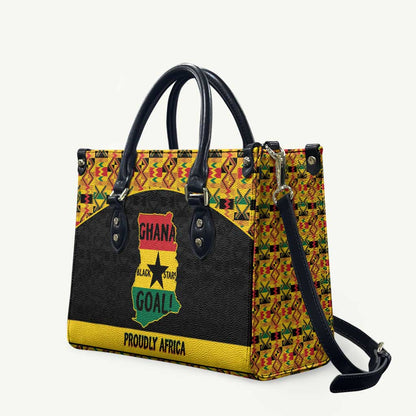 Afro Ghana Football Leather Bag Black Stars Never Fall - Kente Pattern - African Pride