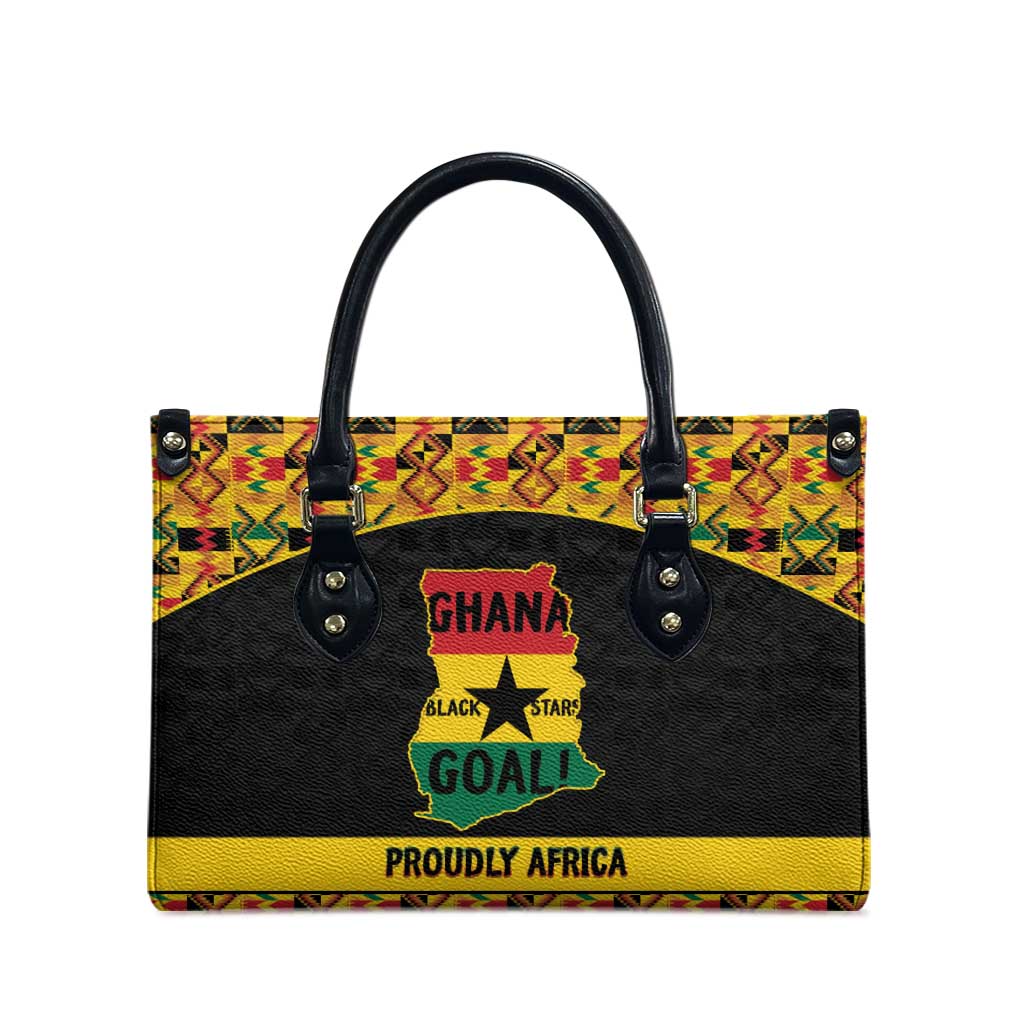 Afro Ghana Football Leather Bag Black Stars Never Fall - Kente Pattern - African Pride