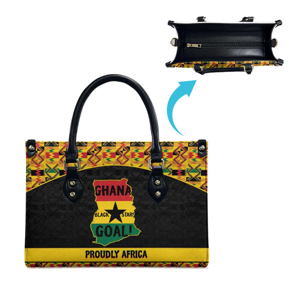 Afro Ghana Football Leather Bag Black Stars Never Fall - Kente Pattern - African Pride