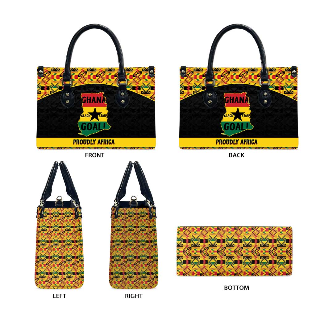 Afro Ghana Football Leather Bag Black Stars Never Fall - Kente Pattern - African Pride